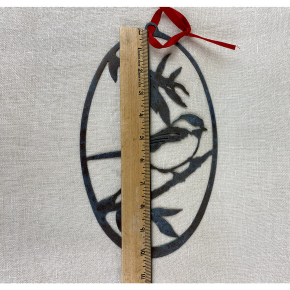 Laser Cut Metal Wall Art Chickadee Bird on Branch - Picture 5 of 7